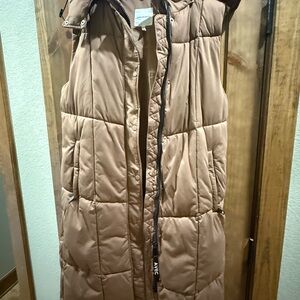 Avec Les Filles Tan Puffer Vest